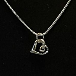 OOAK Heart Pendant on Sterling Silver 16" Chain